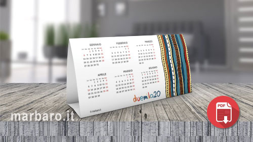 Calendari da tavolo 2020 da stampare