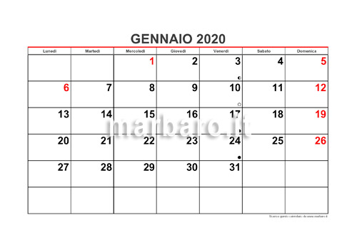 Calendario 2020 Mensile Da Stampare Scarica Gratis Il Pdf