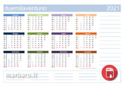 Calendari 2021 annuali in PDF