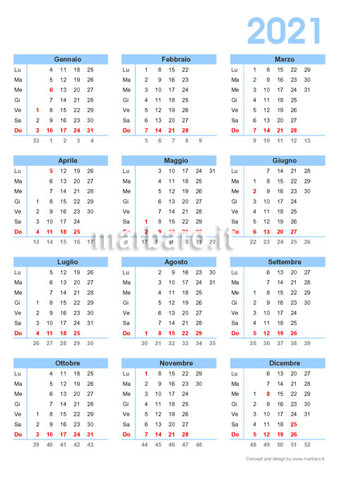 Calendario 2021 Da Stampare Con Le Festivita Da Scaricare In Pdf da stampare marbaro calendario 2021