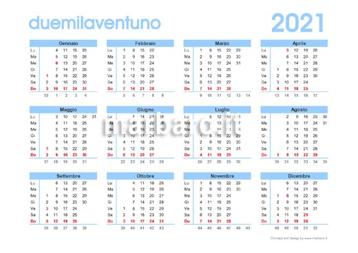Calendario 2021 Stampabile Su Unica Pagina calendario 2021 in una sola pagina