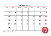 Calendari 2022 mensili da stampare