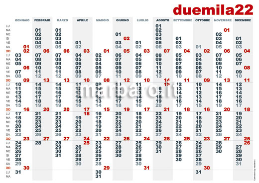 Planning 2022 da stampare gratis