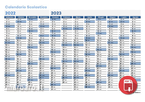 Calendari 2022/2023 per la scuola da stampare