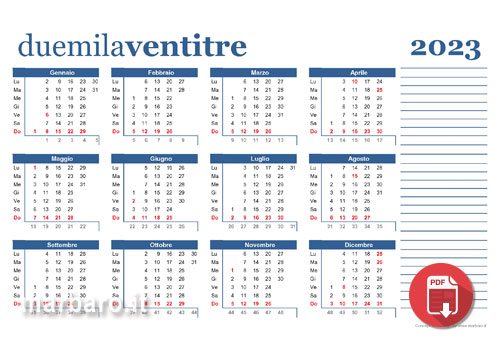 Calendari 2023 da stampare