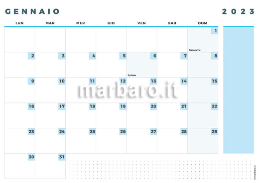 Calendario 2023 mensile con le festività italiane