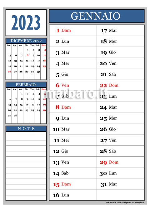 Calendario 2023 Mensile In Pdf Da Stampare Scaricalo Adesso