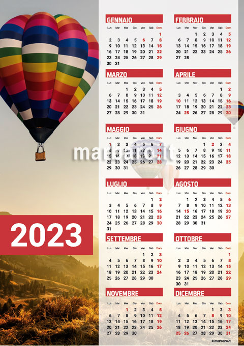 Calendario con foto 2023 stampabile annuale