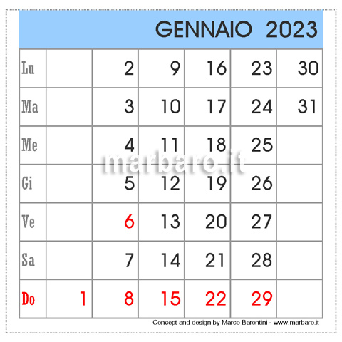 Calendario da tavolo 2023 PDF stampabile