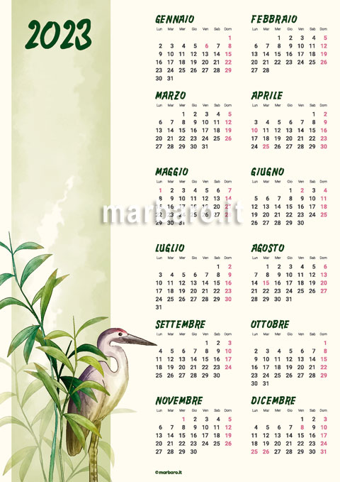 Calendario illustrato 2023 da parete