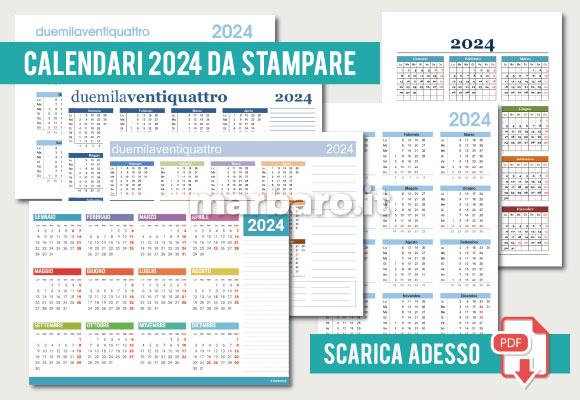 Calendario 2024 da stampare