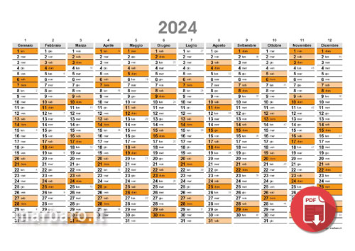 Calendari planning 2024 PDF da stampare