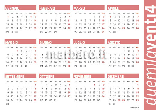 Calendario 2024 con numeri settimane … A4, download, PDF