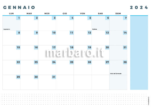 Calendario 2024 mensile in PDF stampabile: scegli e scarica ora!