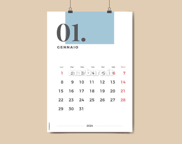 Calendario da parete 2024 in PDF gratis