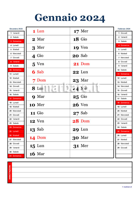 Calendario mensile 2024 olandese da stampare