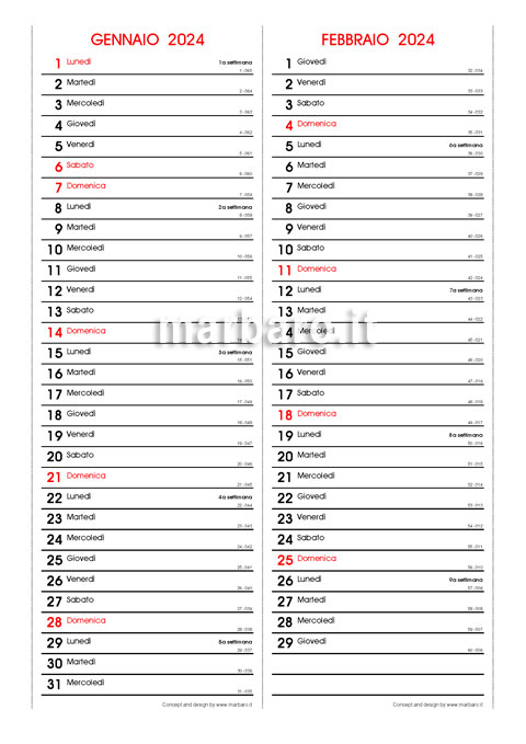 Calendario 2024 da muro stretto slim sottile righe per appunti, santi lune  12 mesi