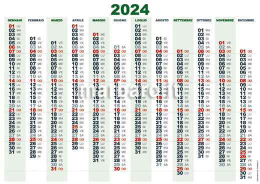 Calendario Planner 2024 stampabile