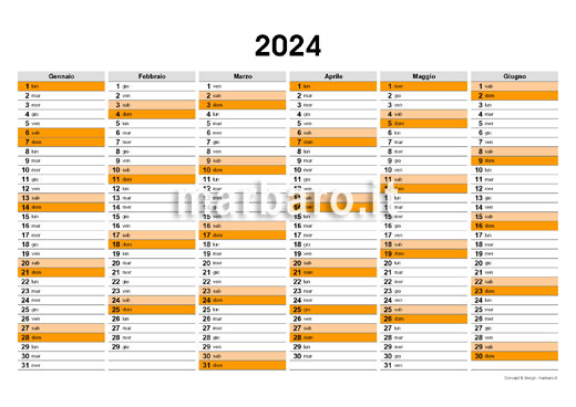 Tabella semestrale da scrivania 2024