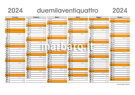Planner 2024 stampabile con numeri settimane