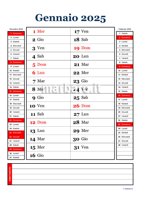 Calendario mensile 2025 olandese da stampare