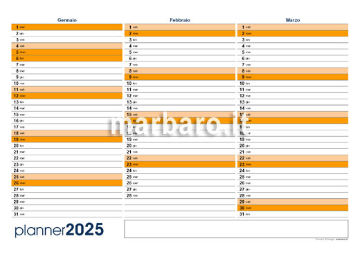 Planner 2025 da stampare: scarica il tuo calendario planner 2025