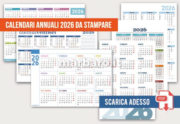 Calendari 2026 da stampare
