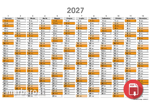 Calendari planning 2027 in PDF gratis Calendari planning 2027 in PDF gratis