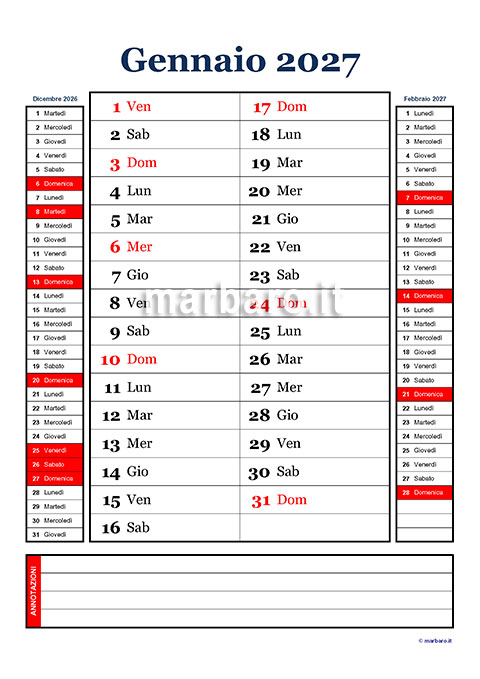 Calendario mensile 2027 olandese da stampare