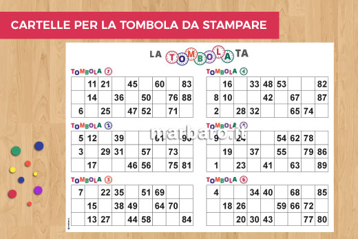 Cartelle Della Tombola Da Stampare Gratis 180 Cartelle In Pdf Da Scaricare