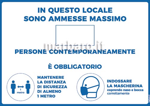 Cartello Covid-19 per ristoranti da stampare Ottobre 2020
