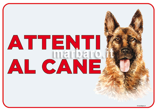 CARTELLO IN PLASTICA ATTENTI AL CANE