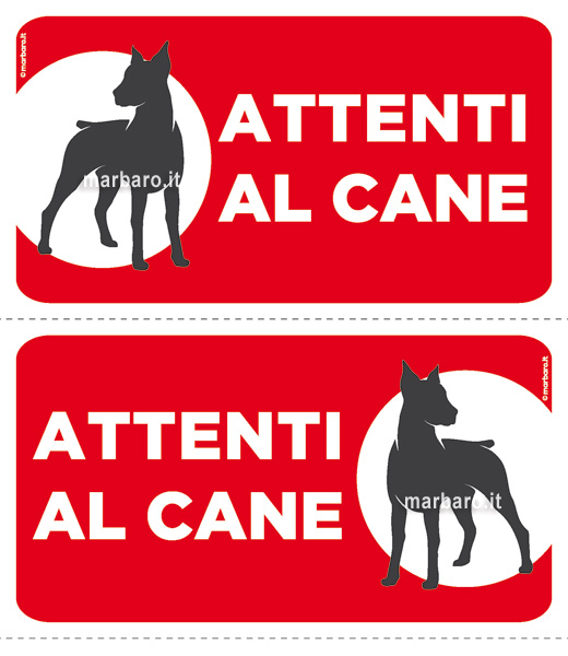 Cartello Attenti al cane da stampare