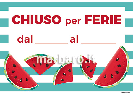 Cartello Chiuso per Ferie da stampare