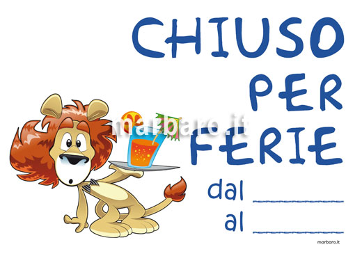 Cartello Chiuso per Ferie divertente da stampare