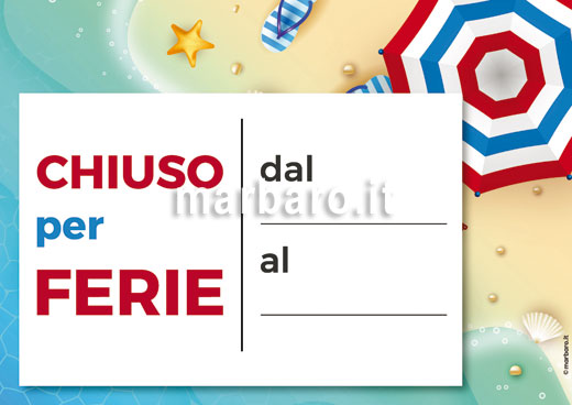 Cartello Chiuso per Ferie PDF da stampare
