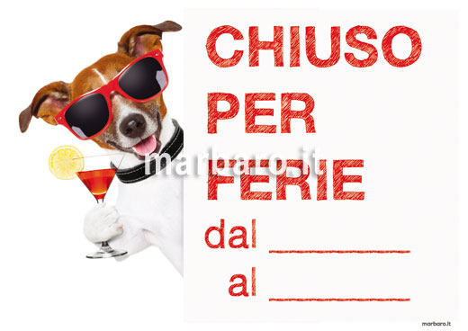 Cartello Chiuso per ferie simpatico da stampare
