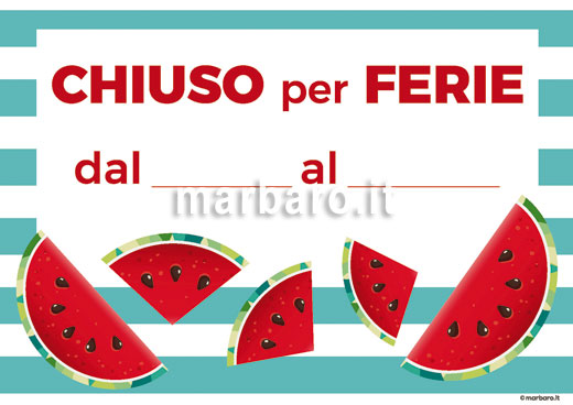 Cartello per ferie stampabile