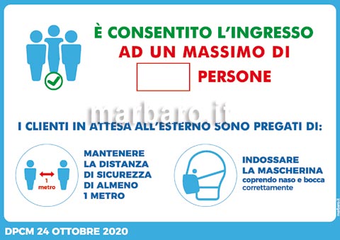 Cartello Covid-19 da stampare DPCM Ottobre 2020