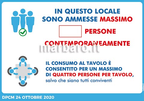 Cartello Covid-19 da stampare regole DPCM Ottobre 2020