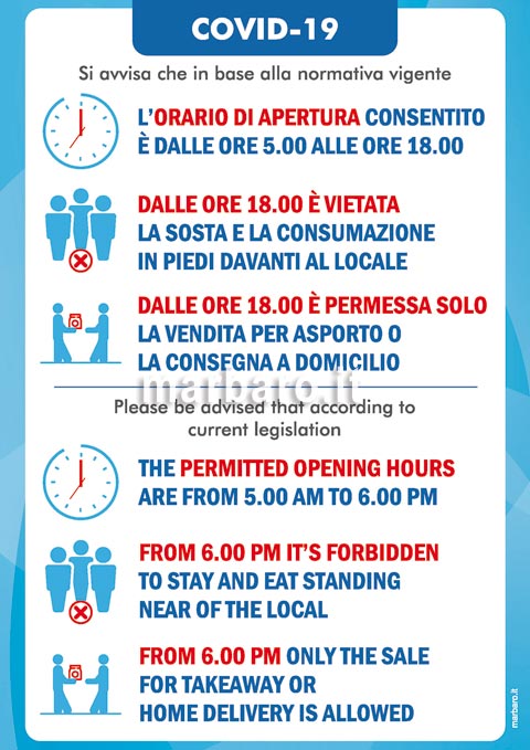 Cartelli Covid da stampare per ristoranti e pizzerie DPCM Ottobre 2020