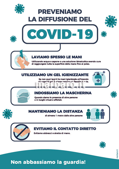 Cartelli Covid-19 scuole e uffici da stampare
