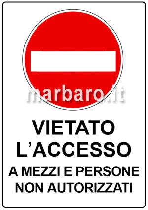 Cartello Accesso vietato da stampare