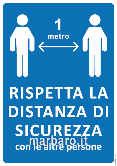 Cartello informativo distanza di sicurezza per coronavirus da stampare