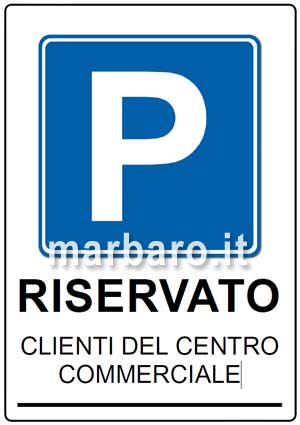 Cartello Parcheggio compilabile