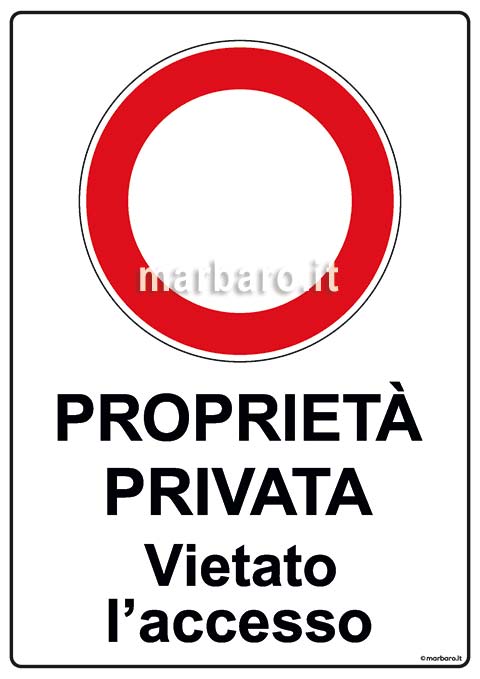 Cartello proprietà privata da stampare