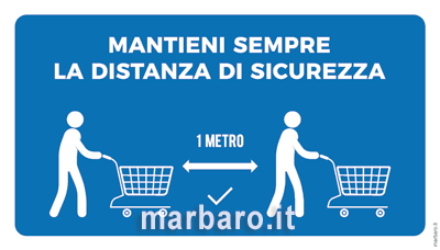 Cartello segnale informativo distanza di sicurezza per coronavirus da stampare