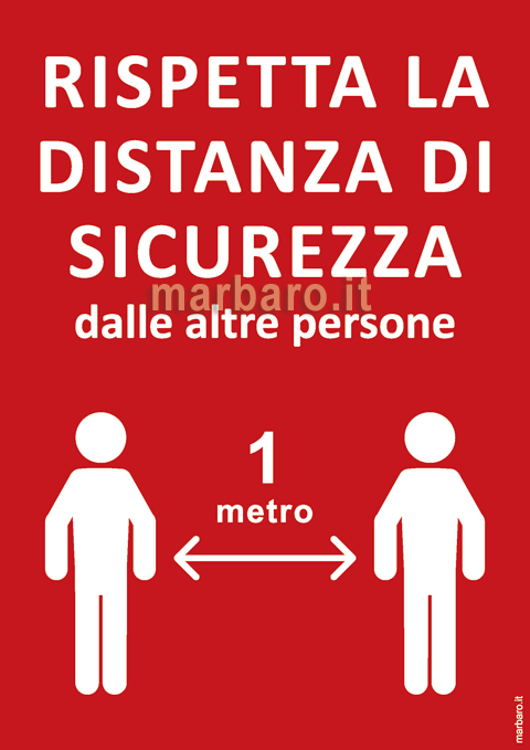 Cartello Coronavirus da stampare per distanza di sicurezza 1 metro