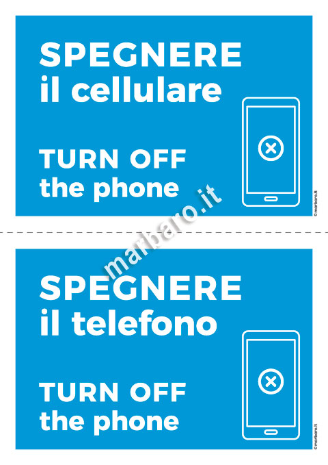 Cartello spegnere il telefono da stampare