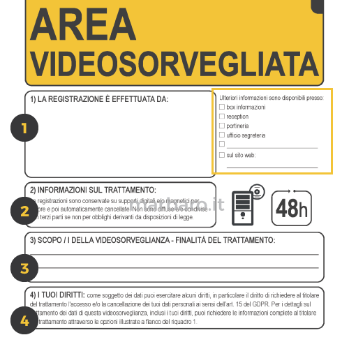 Cartello Videosorveglianza Da Stampare A Norma Gdpr